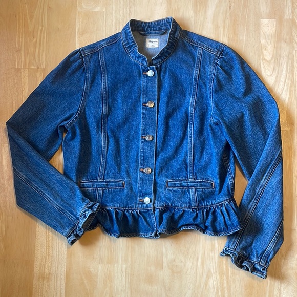 GAP Jackets & Coats Gap Ruffle Denim Jacket Poshmark